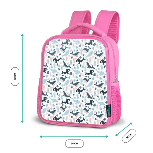 Klein - Oceaan - Walvissen - Octopus Kinderrugzak - Roze middel 863 -productfoto_formaten