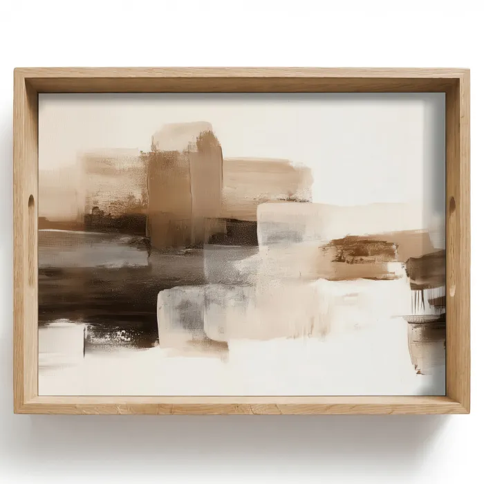 Penseelstreken - Abstract landschap - Rust Dienblad Rechthoek middel -z3d_shopping