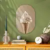IJs - Softijs - Romig - Hoorntje - Beige Wandcirkel Ovaal Forex klein -sfeer2