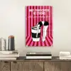Roze - Strepen - Koffie - Maandag plexiglas 5mm klein -sfeer1