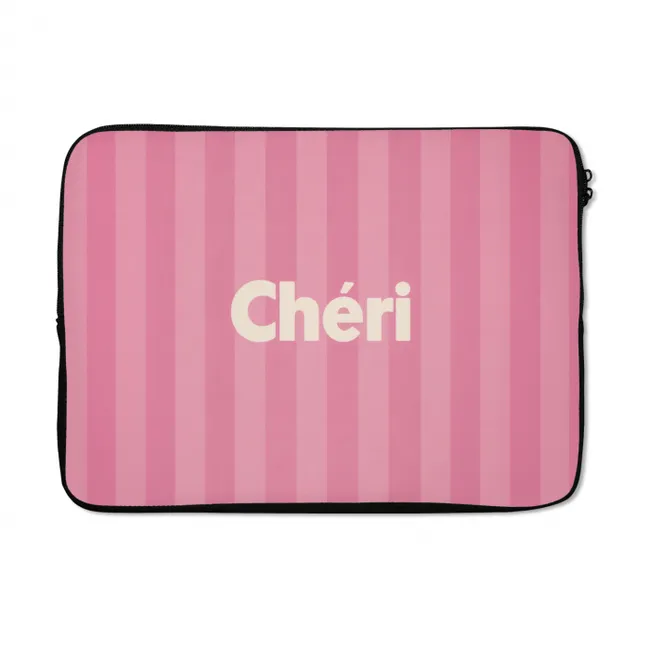 Laptop hülle - Gestreift - Rosa - Chéri