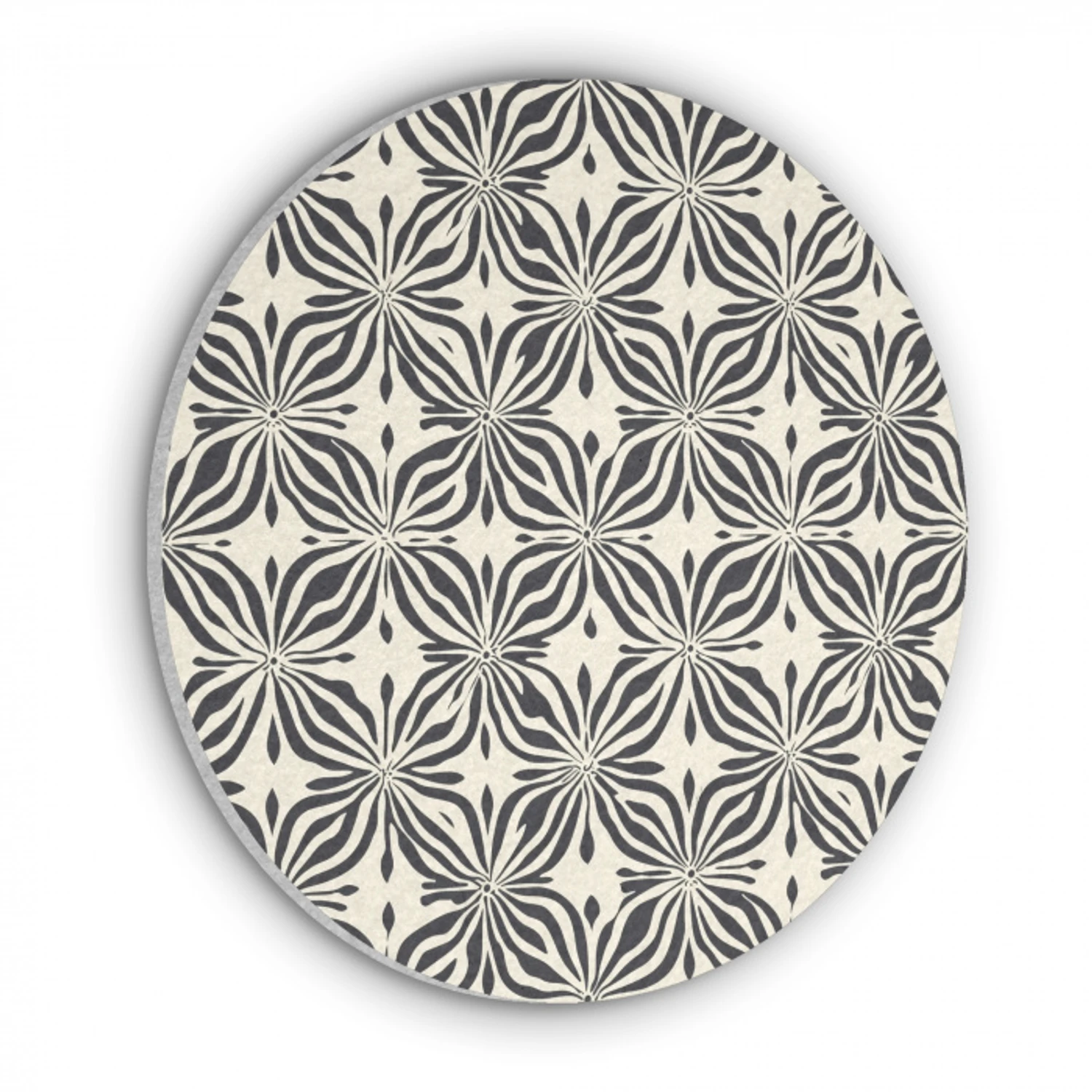 Grafisch - Patroon - Zwart Akoestische PET Vilt - Rond klein 838 -3d