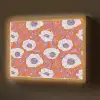Bloemen - Grafisch - Oranje Light Box met batterij (Wandlamp) middel 907 -z3d_website