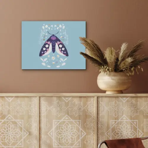 Bladeren - Wit - Vlinder - Insect PET vilt klein -sfeer4