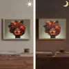 Vrouw - Chocolade - Frambozen - Aardbeien - Koekjes Light Box met batterij (Wandlamp) middel -sfeer3