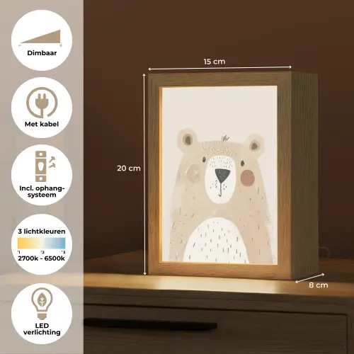Beer - Dier - Wilde dieren Light Box met kabel klein -USP_NL