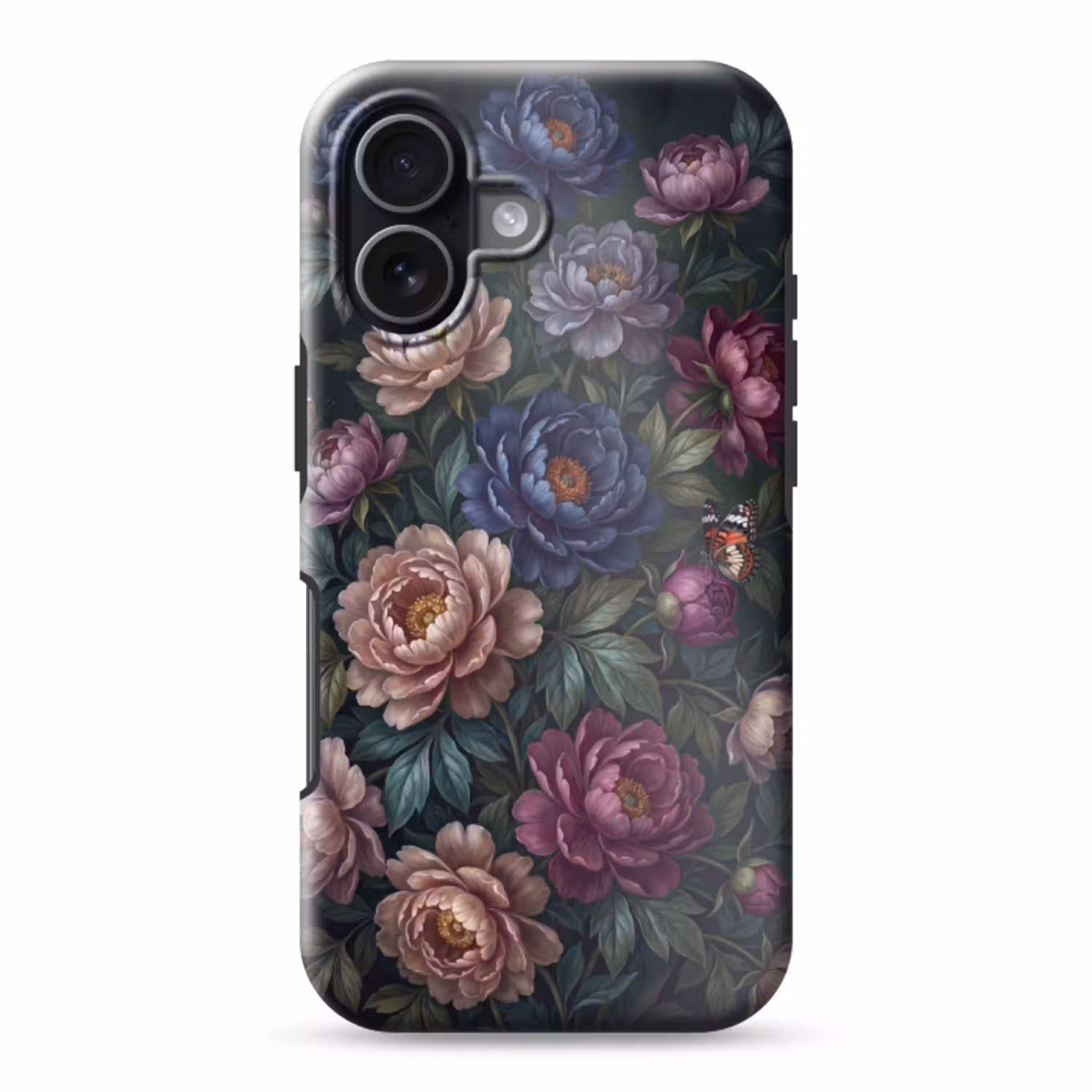 Bloemen - Vlinder - Natuur - Modern - Paars Toughcase MagSafe Apple iPhone 17 klein -3d