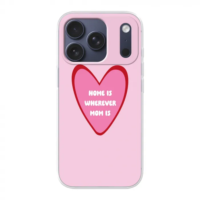 Quote - Moeder - Roze Telefoonhoesje iPhone 17 Pro klein -3d