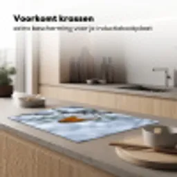 Roodborstje - Tak - Sneeuw - Winter - Levendig Inductie beschermer vinyl 3mm klein -sfeer1