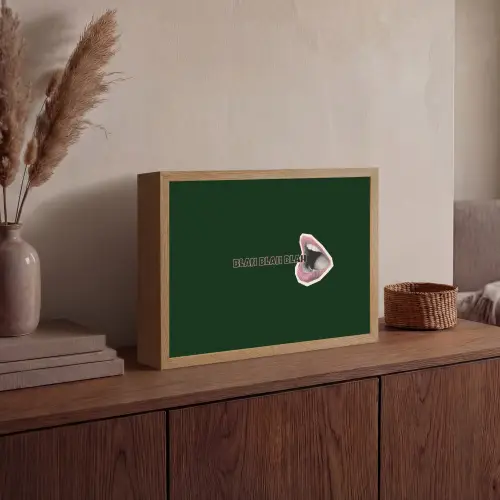 BLAH BLAH BLAH - Mond - Groen Light Box met batterij (Wandlamp) middel -sfeer2