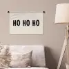 Kerstmis - Ho ho ho - Spreuken - Beige - Kerstman Wandkleed katoen klein -sfeer4