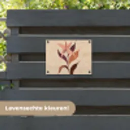 Minimalistisch - Bloem - Bladeren - Beige tuinposter los doek klein -sfeer3