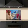 Santorini - Bloemen - Griekenland keuken achterwand spatscherm klein -sfeer1