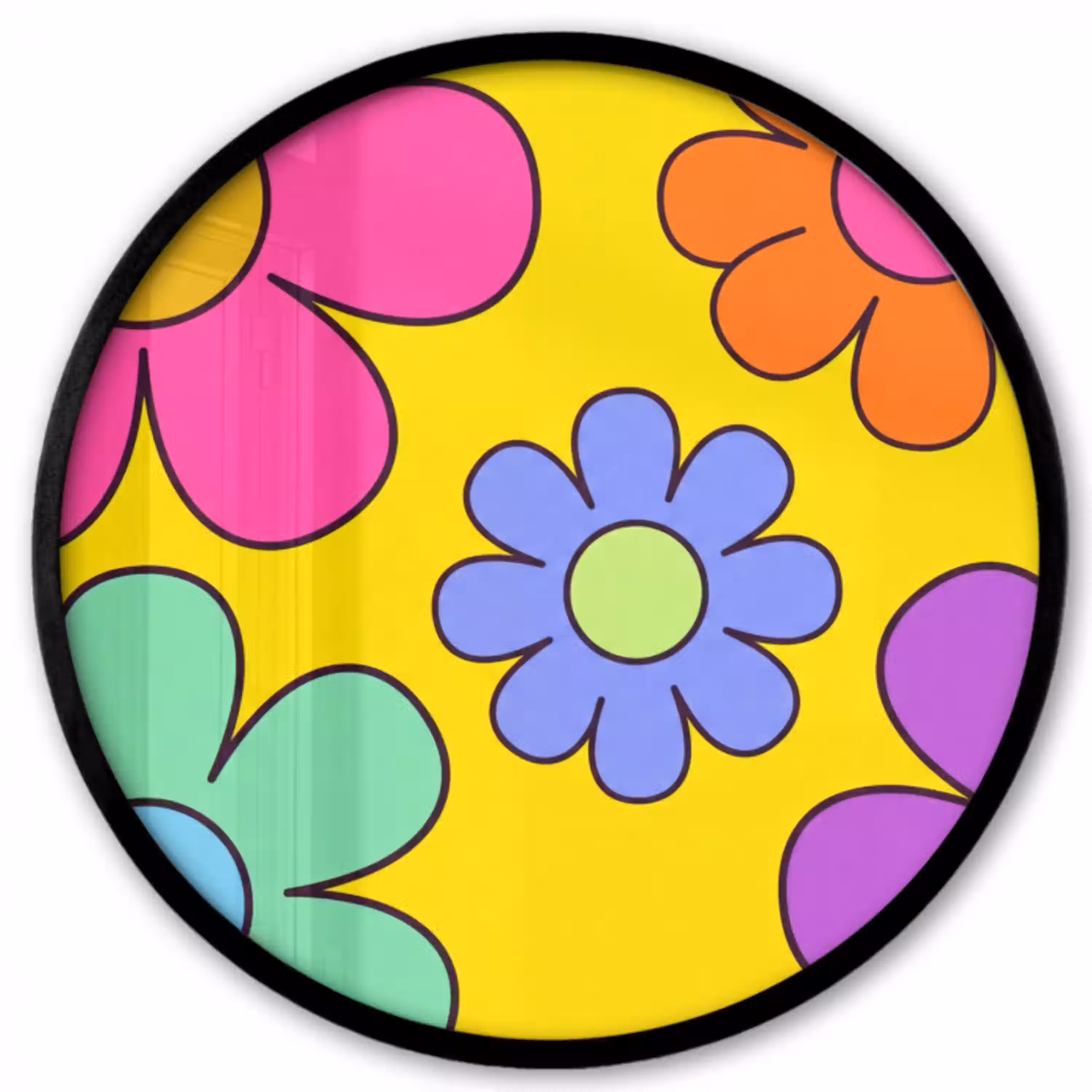 Bloemen - Illustratie - Kleurrijk Fotolijst rond zonder passe partout klein -3d
