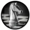 Paard - Hout - Schaalbord - Zwart Fotolijst rond zonder passe partout klein -3d