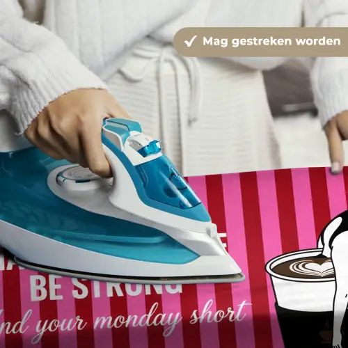 Roze - Strepen - Koffie - Maandag Wandkleed katoen klein -sfeer9