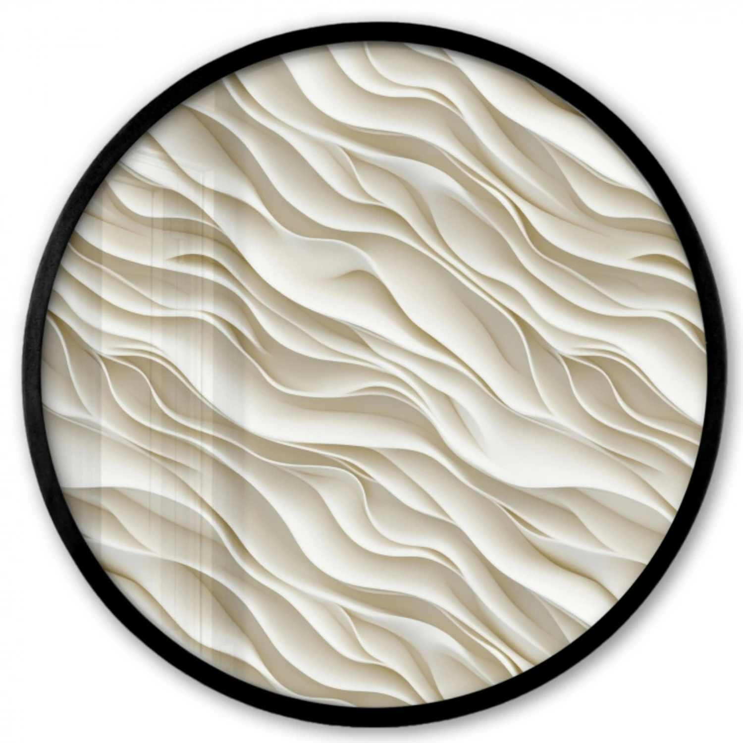 Golven - Wit - Minimalistisch Fotolijst rond zonder passe partout klein 856 -3d
