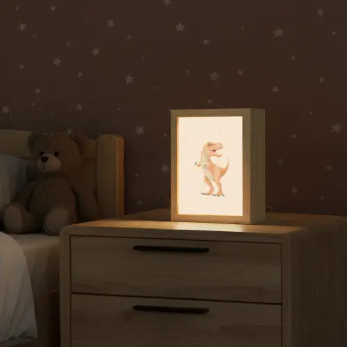 Dino - T-Rex - Oranje - Stippen Light Box met kabel klein -sfeer1_kind