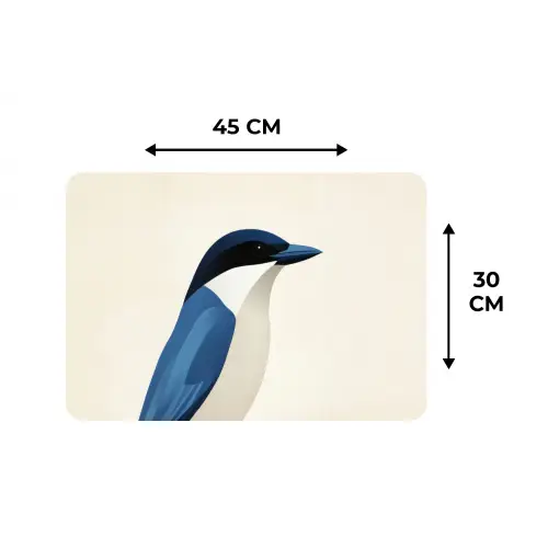 Illustratie - Blauw - Vogel Placemat vinyl groot -specs
