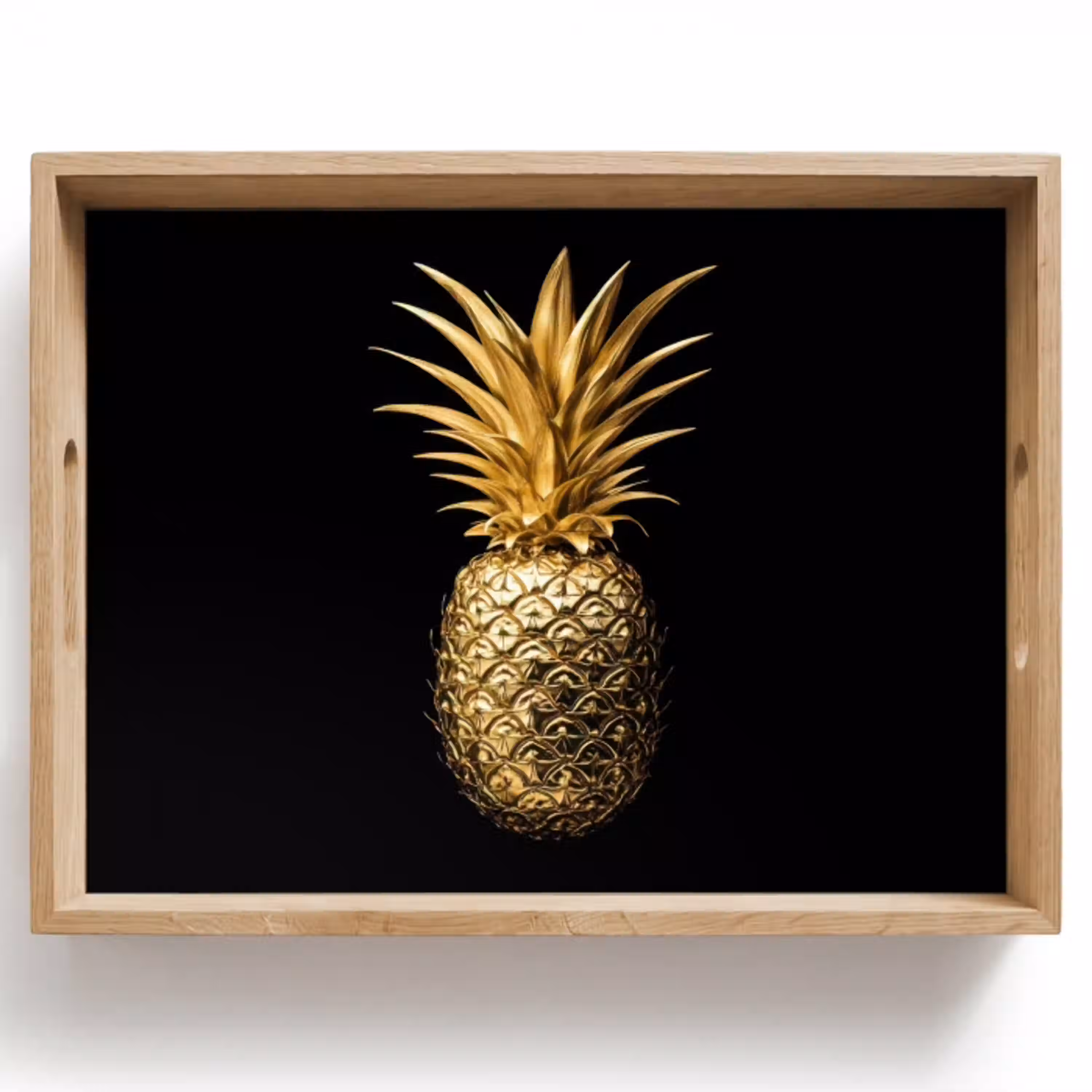 Ananas - Zwart - Goud - Luxe Dienblad Rechthoek middel -z3d_shopping