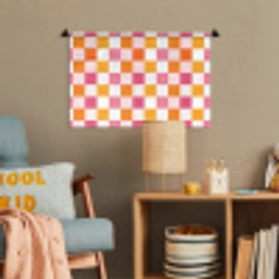 Patroon - Vierkant - Roze Wandkleed katoen klein 269 -wsfeer4_kind