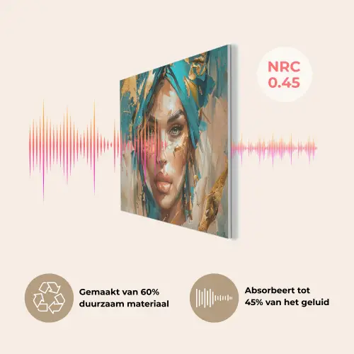 Vrouw - Portret - Goud - Luxe - Blauw PET vilt klein -USP_NL