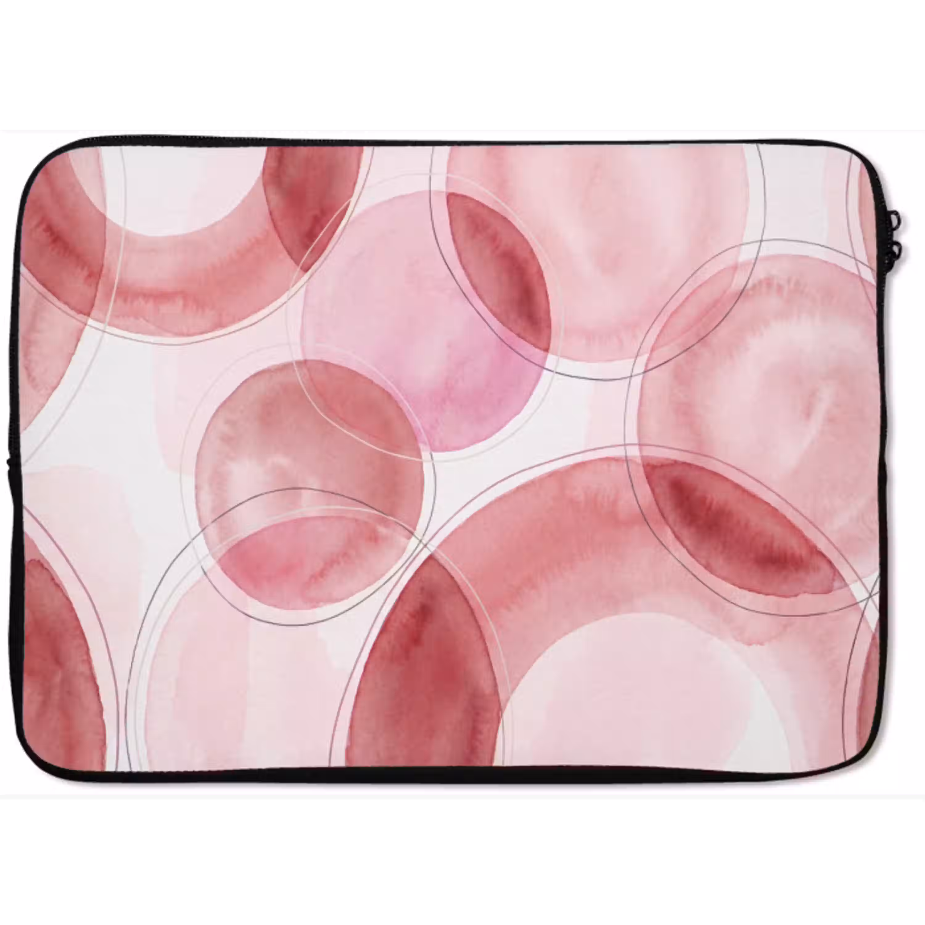 Abstract - Cirkels - Modern - Roze - Kunst laptophoes neopreen klein -zkaufland3dotto