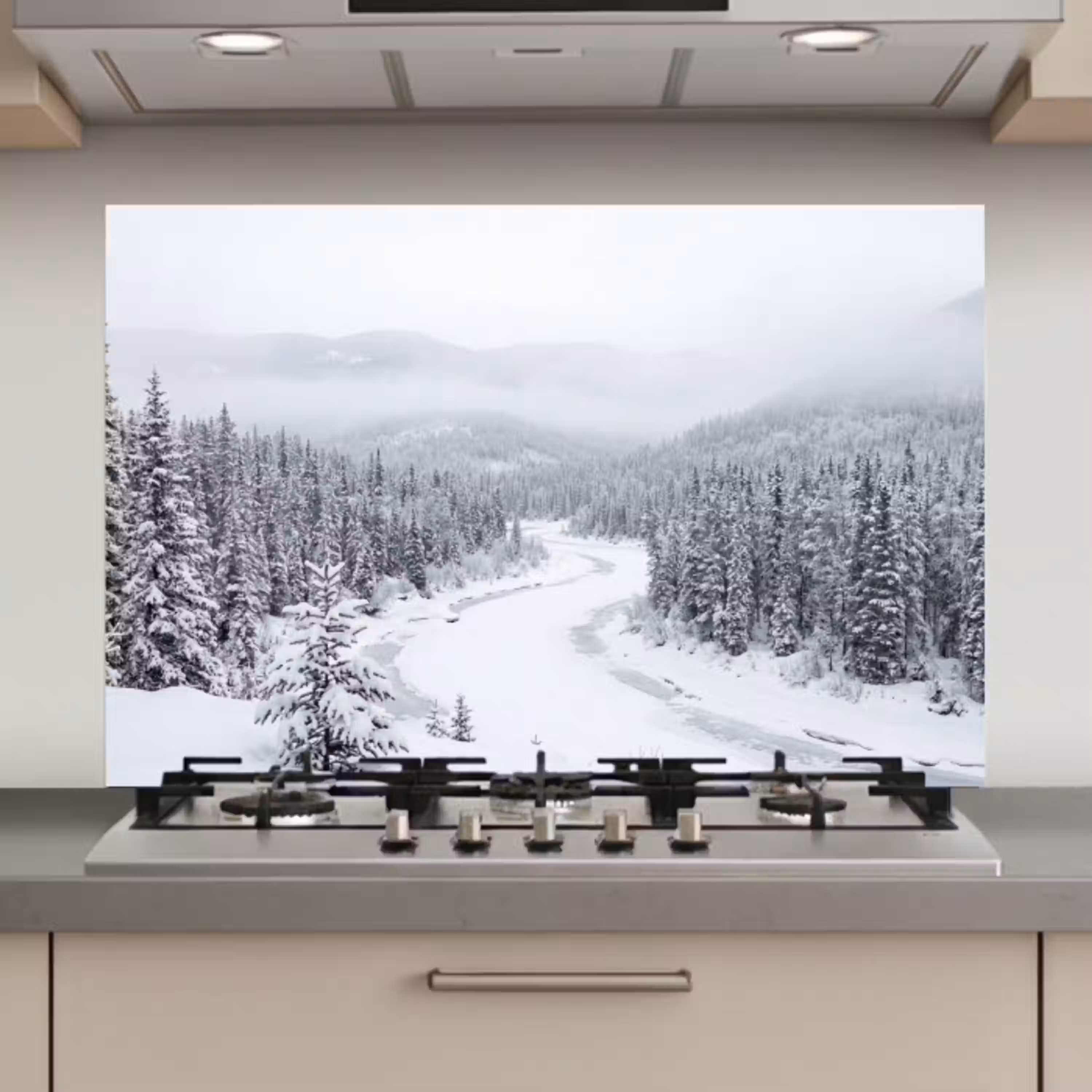 Rivier - Bevroren - Landschap - Winter keuken achterwand spatscherm klein -3d_website