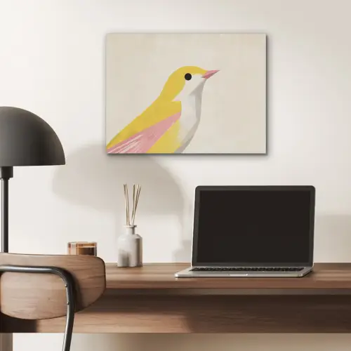 Vogel - Minimalistisch - Geel PET vilt klein -sfeer5