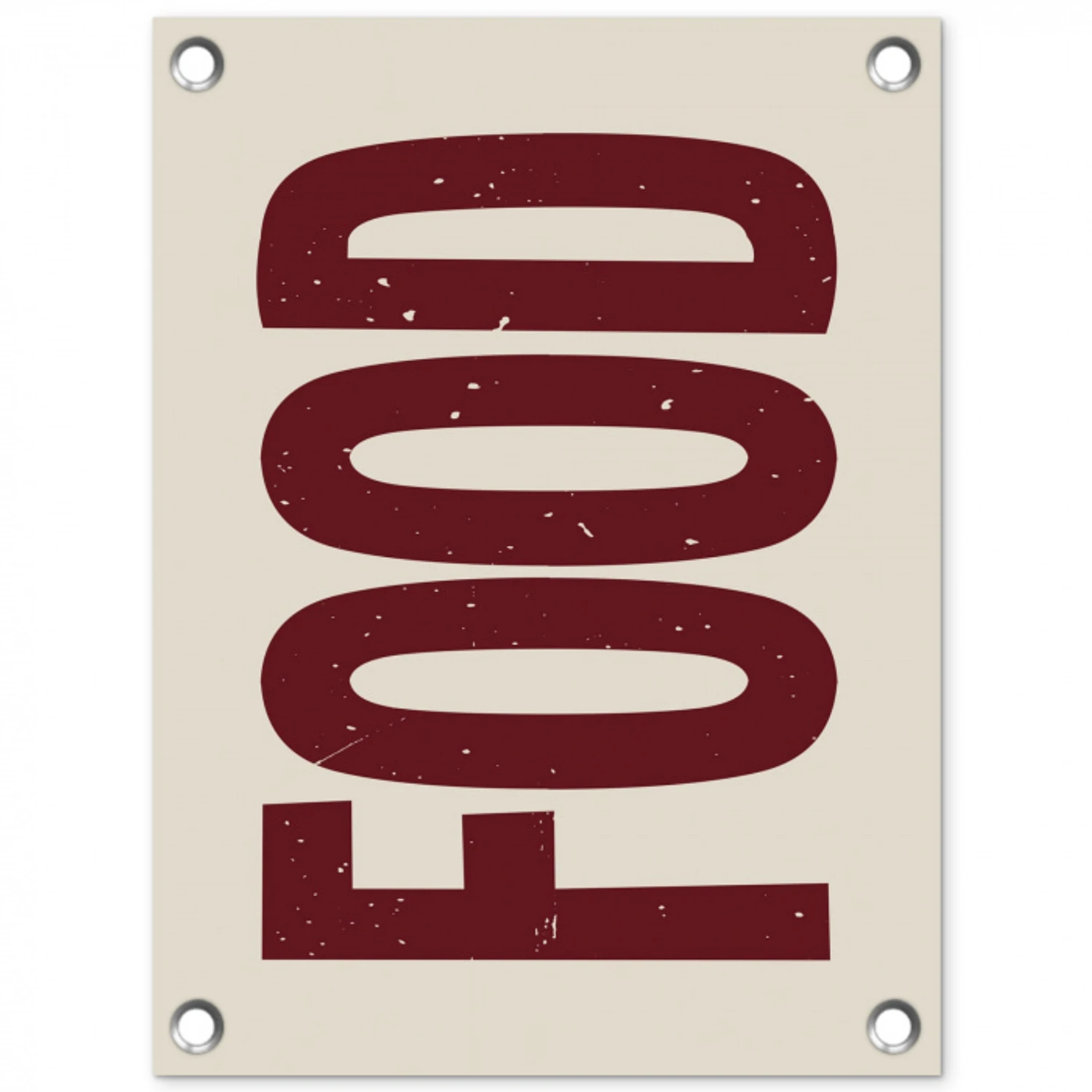 Eten - Japandi - Rood - Decoratie tuinposter los doek klein -3d