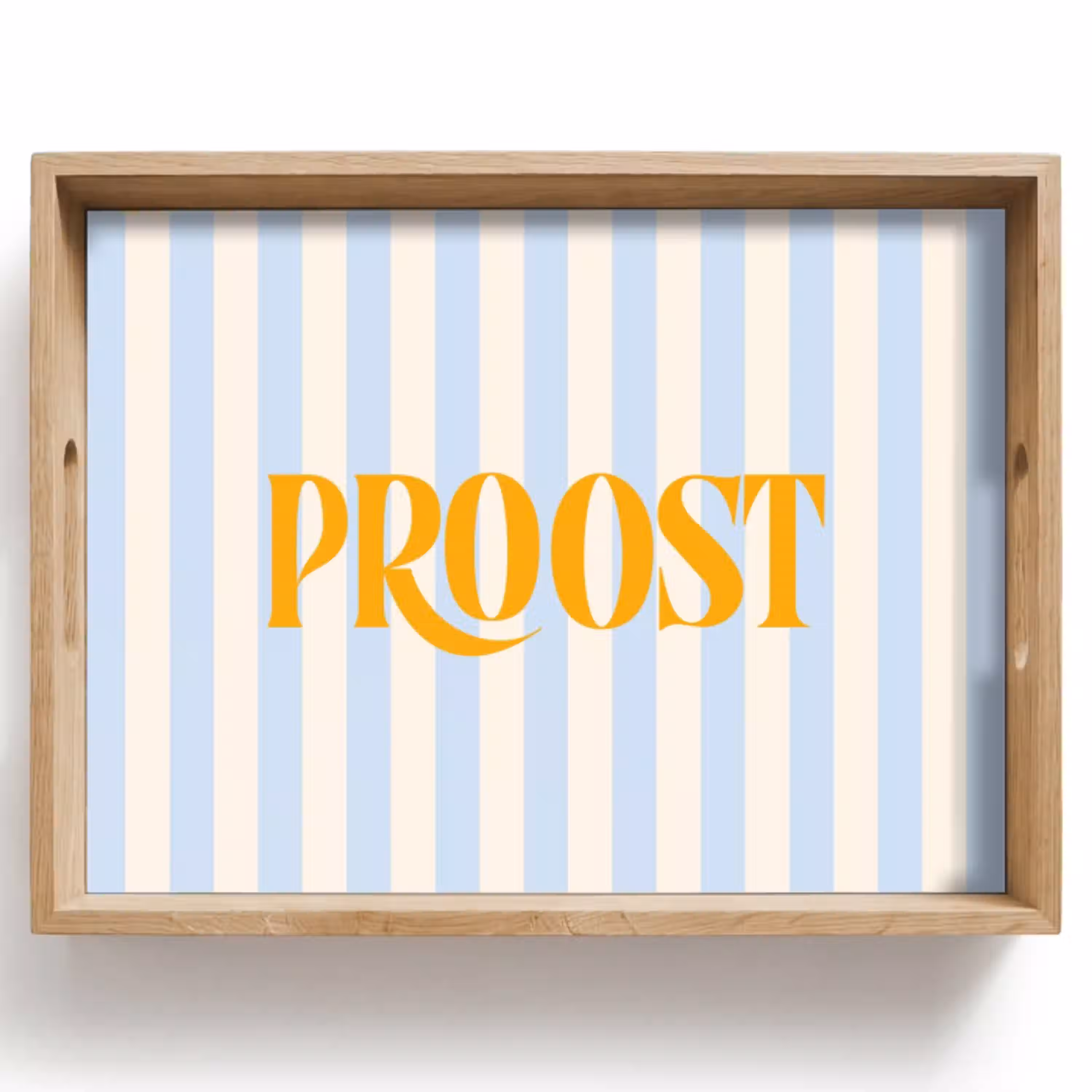 Oranje - Blauw - Strepen - Proost Dienblad Rechthoek middel -z3d_shopping