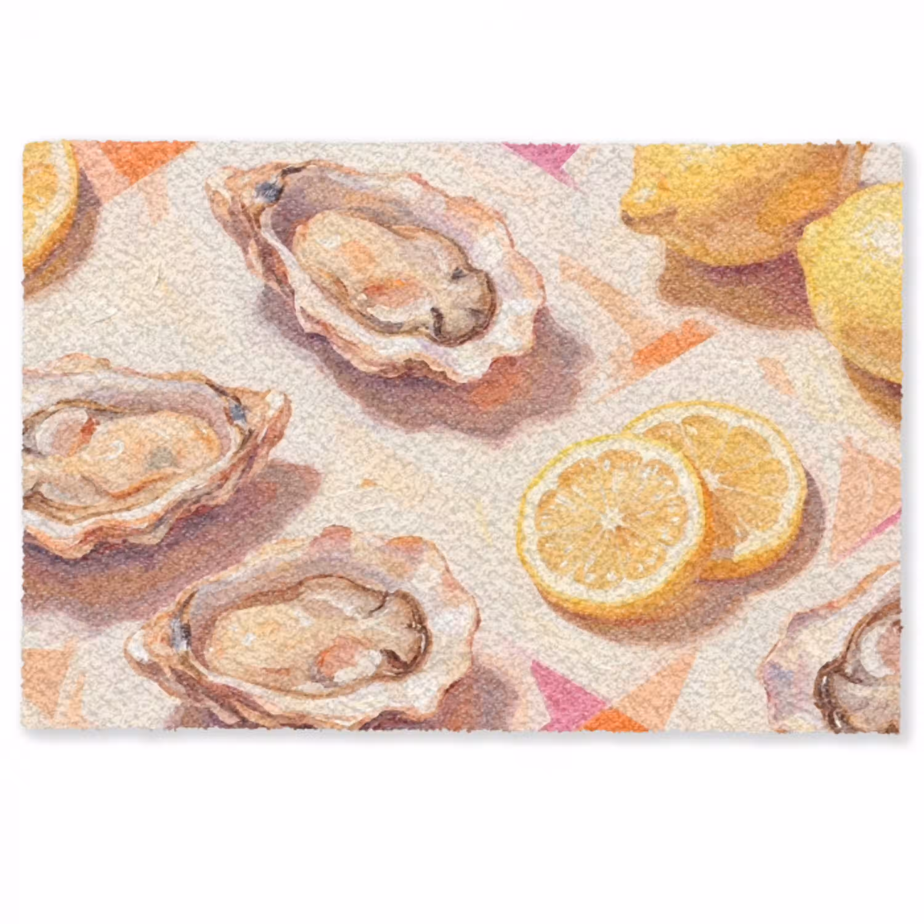 Stilleven - Citroenen - Oesters - Abstract - Oranje Deurmat klein -zkaufland3d