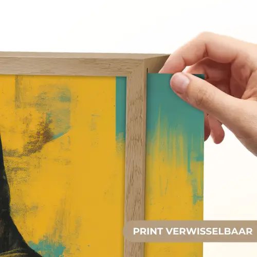 Vrouw - Kleurvlakken - Klassieke schilderkunst Light Box met batterij (Wandlamp) middel -USP_websiteprintNL