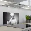 Chef - Spaghetti - Pasta keuken achterwand spatscherm klein -3d_schuin