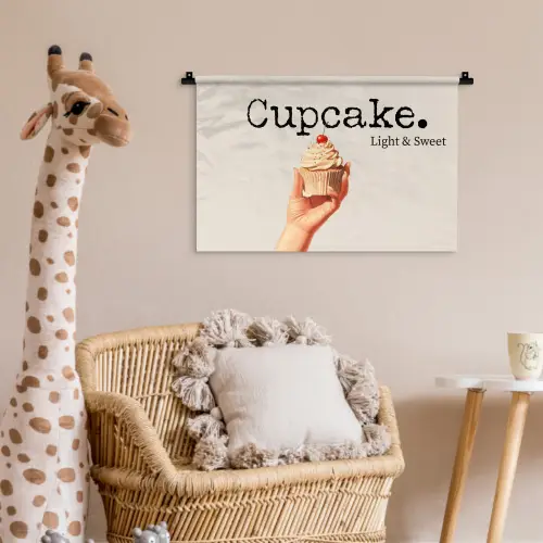 Cupcake - Zoet - Kers Wandkleed katoen klein -wsfeer5_kind
