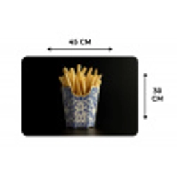 Friet - Porselein - Delfts blauw - Eten Placemat vinyl groot -specs