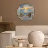 Doorkijk - Strand - Pad - Zonsondergang Akoestische PET Vilt - Rond klein -sfeer1