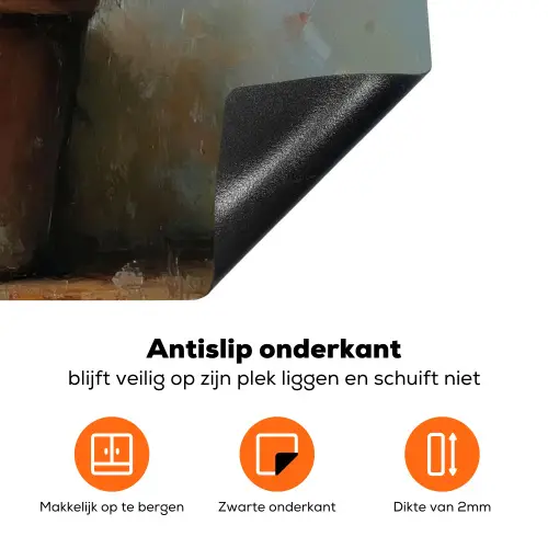 Bloempot - Kuiken - Bloemetjes Inductie beschermer vinyl 3mm klein -zzzzzzz-td-onderkant
