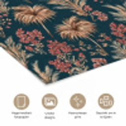 Botanisch - Patroon - Blauw poster papier klein 62 -closeup_NL