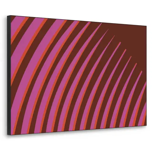 Lijnen - Rood - Beweging Textielframe zwart klein -3d