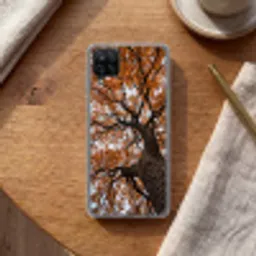 Boom - Bladerdak - Herfst - Oranje - Sfeervol Telefoonhoesje Samsung Galaxy A12 klein -sfeer1