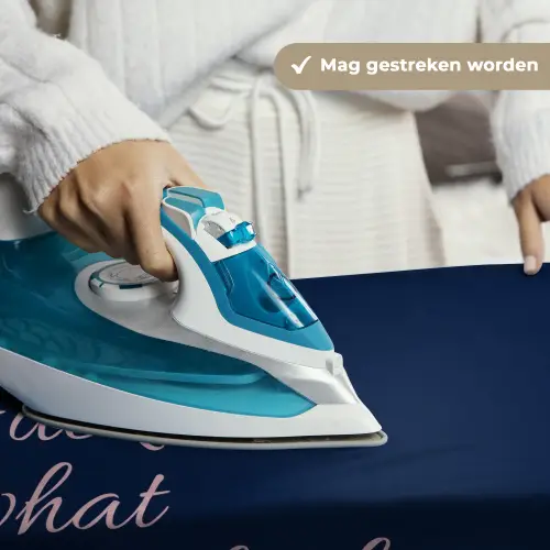 Fuck what they think - Blauw - Cursief Wandkleed katoen klein -sfeer9
