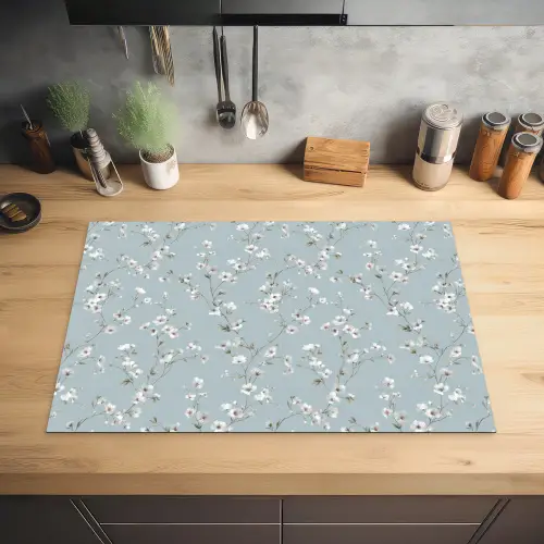 Klassiek - Bloemen - Blauw Inductie beschermer vinyl 3mm klein 276 -sfeer5