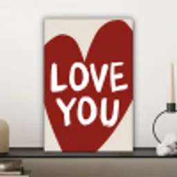 Loveyou - Hart - Rood canvas 2cm klein -sfeer6