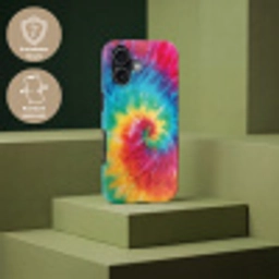 Regenboog - Tie dye - Kleurrijk - Blauw Toughcase MagSafe Apple iPhone 17 klein -USP_PrintM_DE