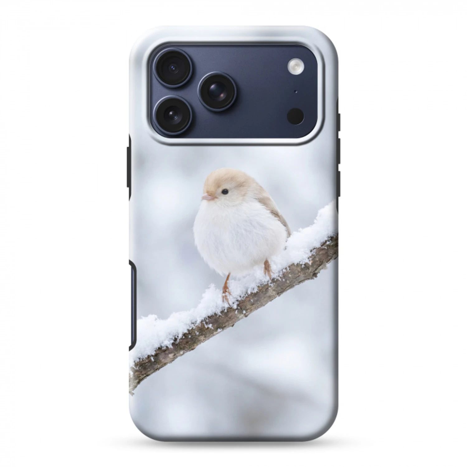 Vogeltje - Sneeuw - Tak - Winter - Zacht Toughcase MagSafe Apple iPhone 17 Pro Max klein -3d