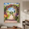 Doorkijk - Bloemen - Kleurrijk - Natuur Textielframe zwart klein -sfeer2