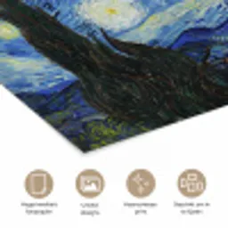 De sterrennacht - Vincent van Gogh poster papier klein -closeup_NL