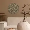Bruin - Groen - Bloemen Wandcirkel kunststof plaat 5mm dik klein 188 -sfeer1