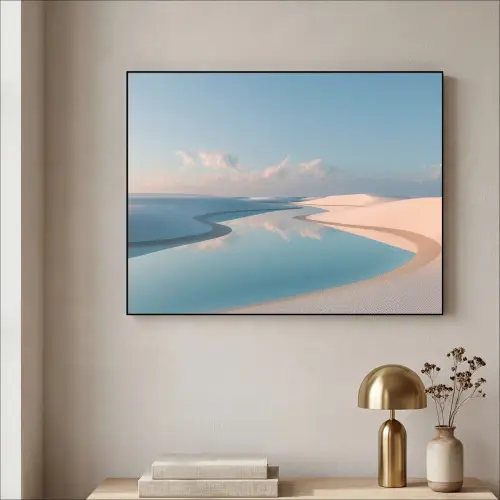 Duinen - Waterplas - Oneindige rust Textielframe - compleet frame klein -sfeer2